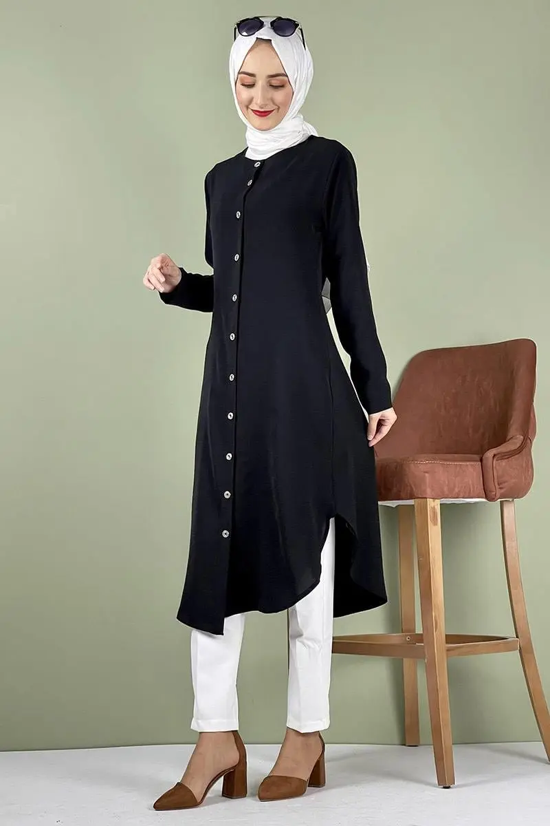 Large Size Aerobin Buttoned Tunic-detail