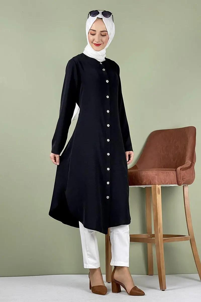 Large Size Aerobin Buttoned Tunic-detail