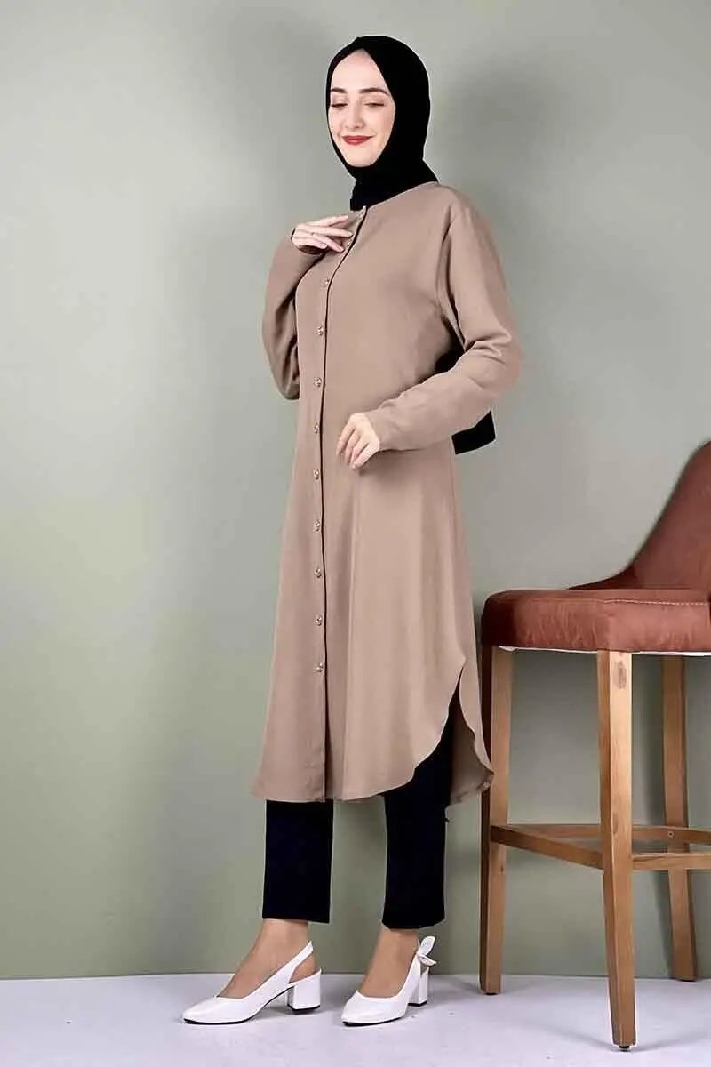 Large Size Aerobin Buttoned Tunic-detail