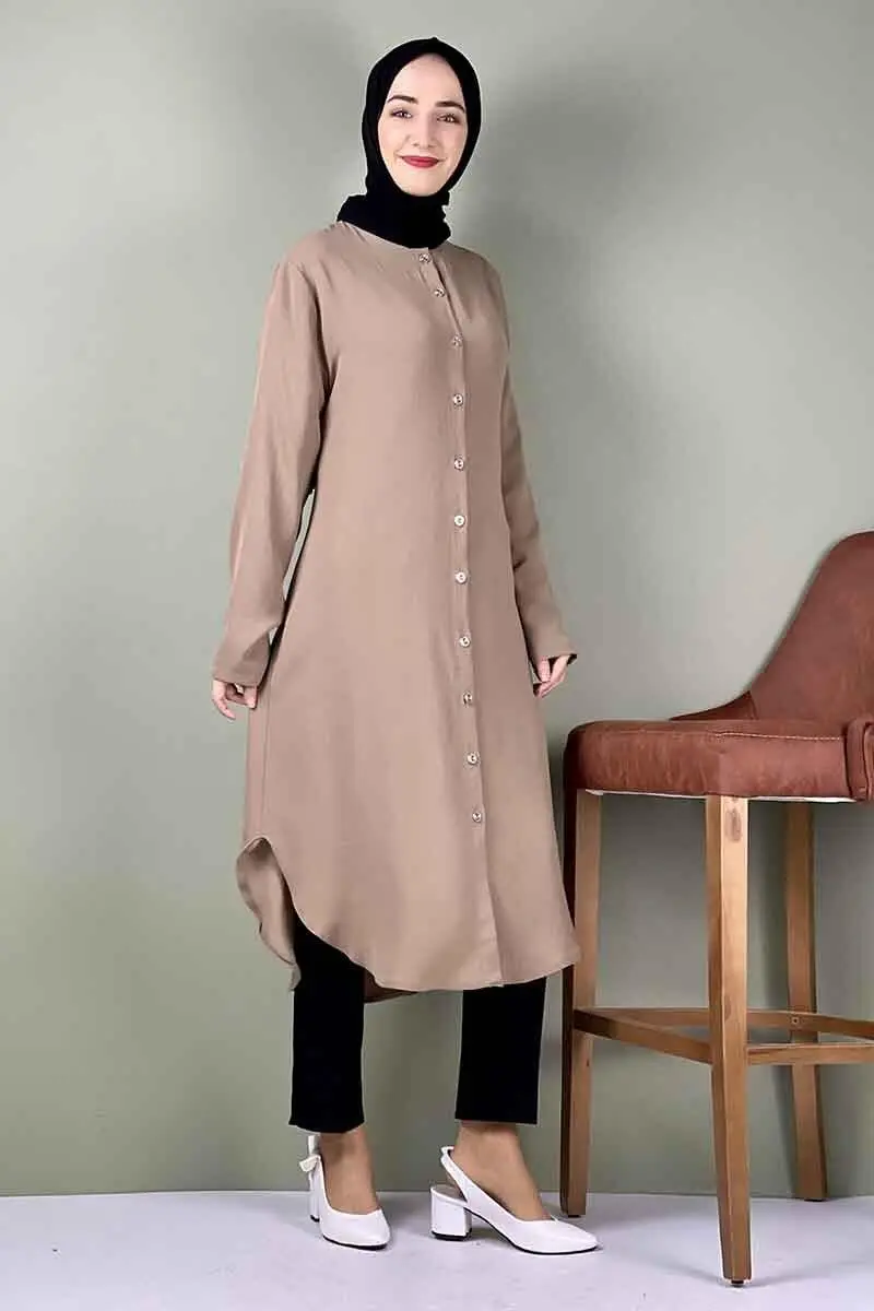 Large Size Aerobin Buttoned Tunic-detail