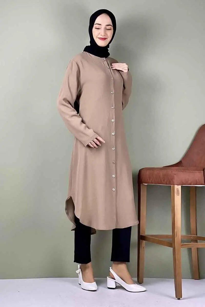 Large Size Aerobin Buttoned Tunic-detail