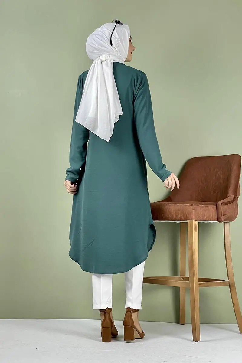 Large Size Aerobin Buttoned Tunic-detail