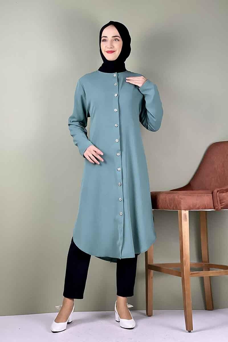 Large Size Aerobin Buttoned Tunic