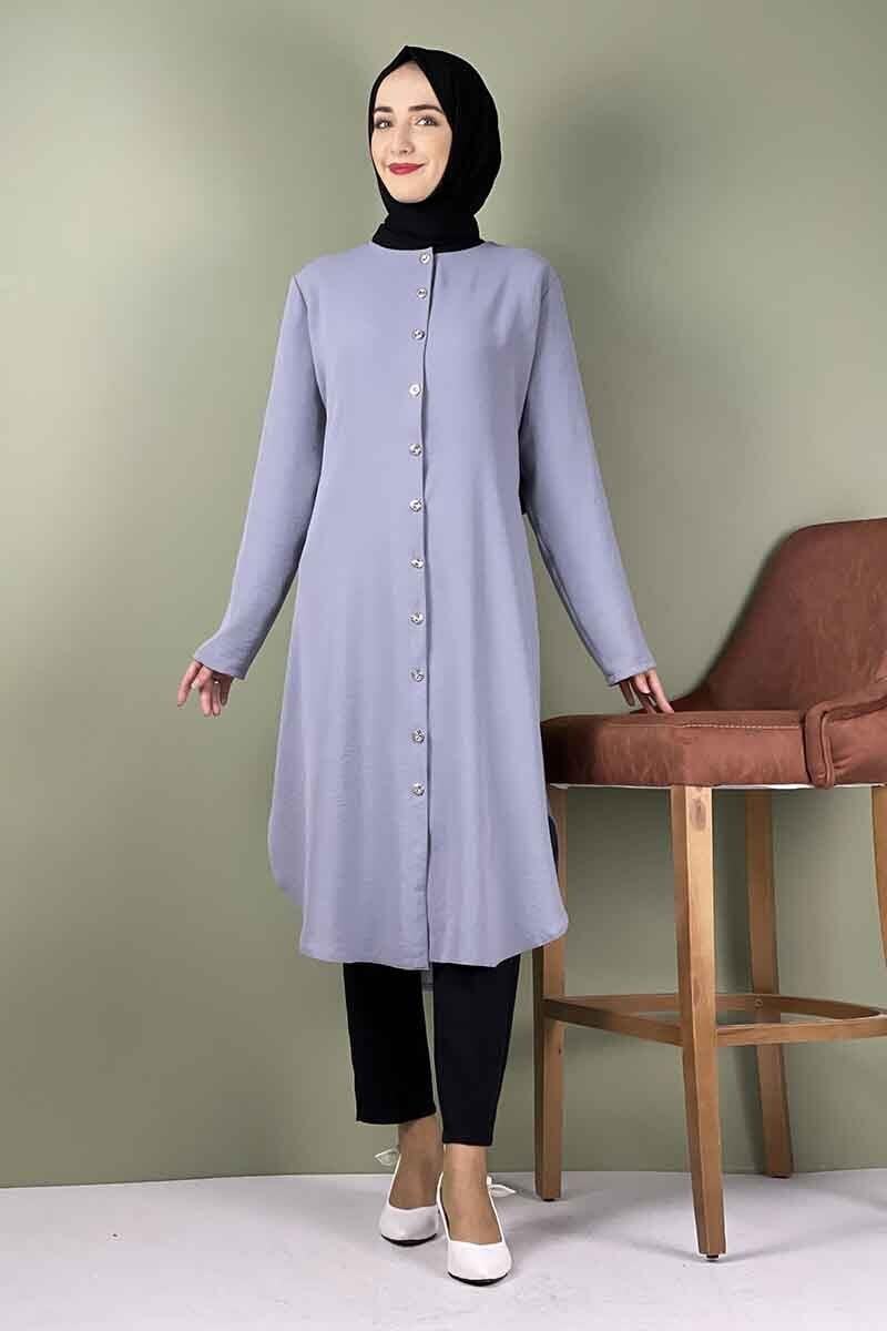 Large Size Aerobin Buttoned Tunic