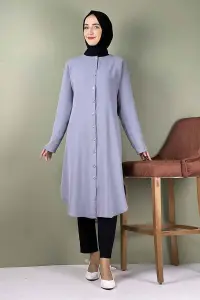 Large Size Aerobin Buttoned Tunic