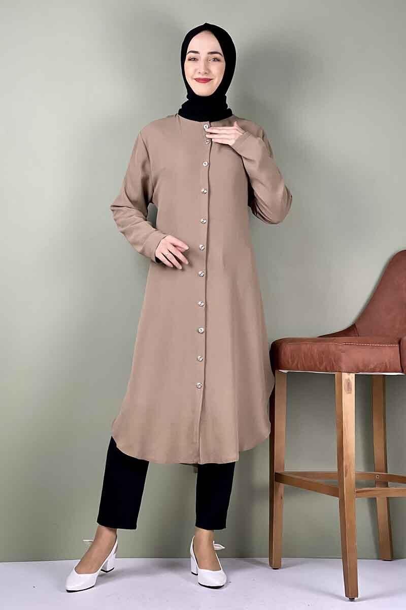 Large Size Aerobin Buttoned Tunic
