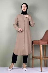 Large Size Aerobin Buttoned Tunic