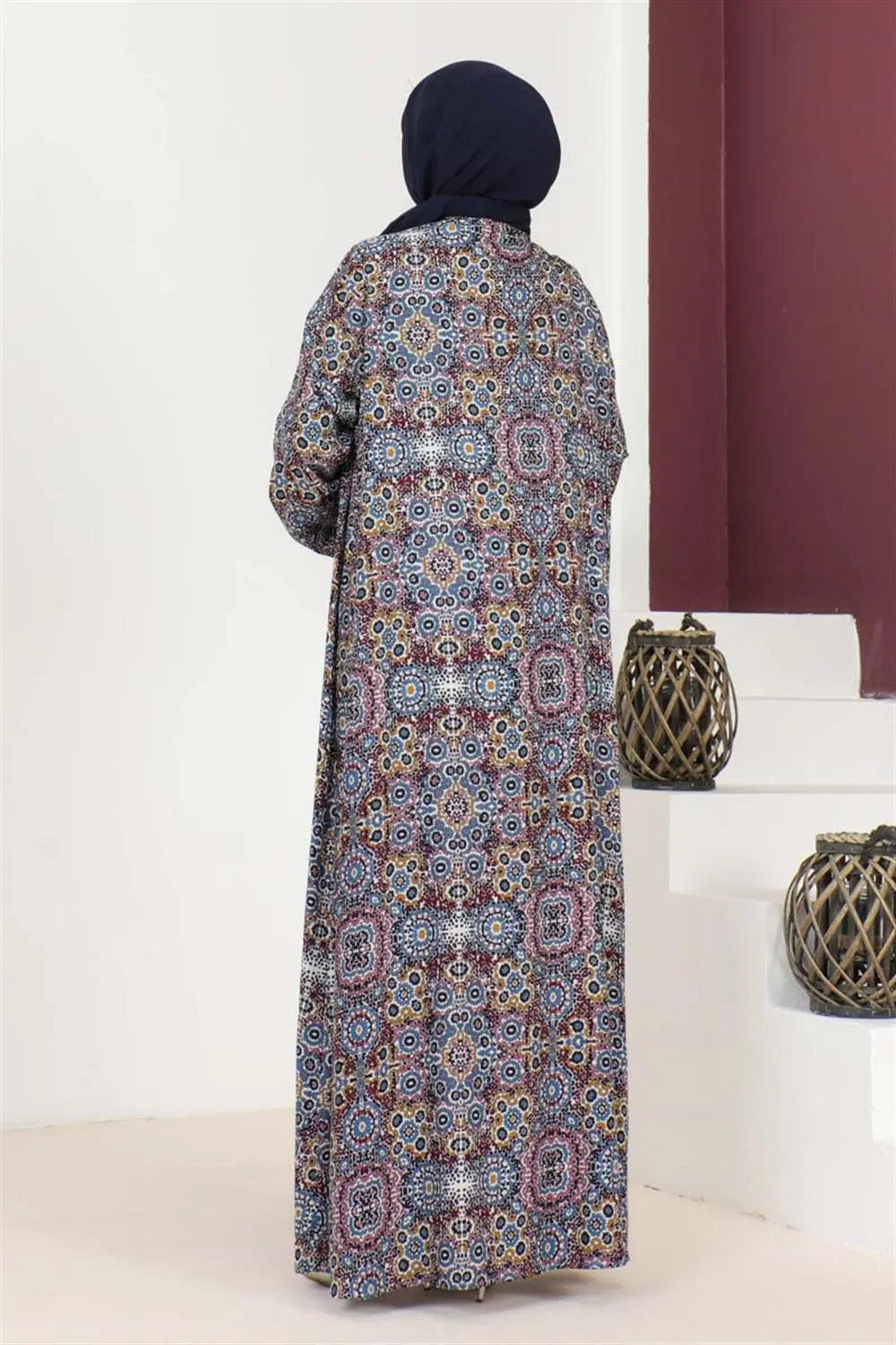 Büyük Beden Desenli Elbise-detail