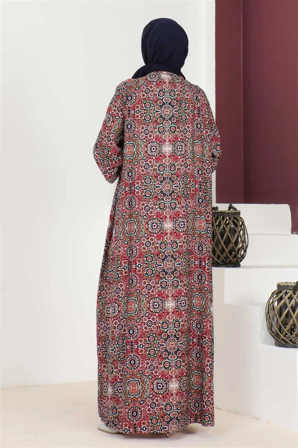 Plus Size Patterned Dress-detail