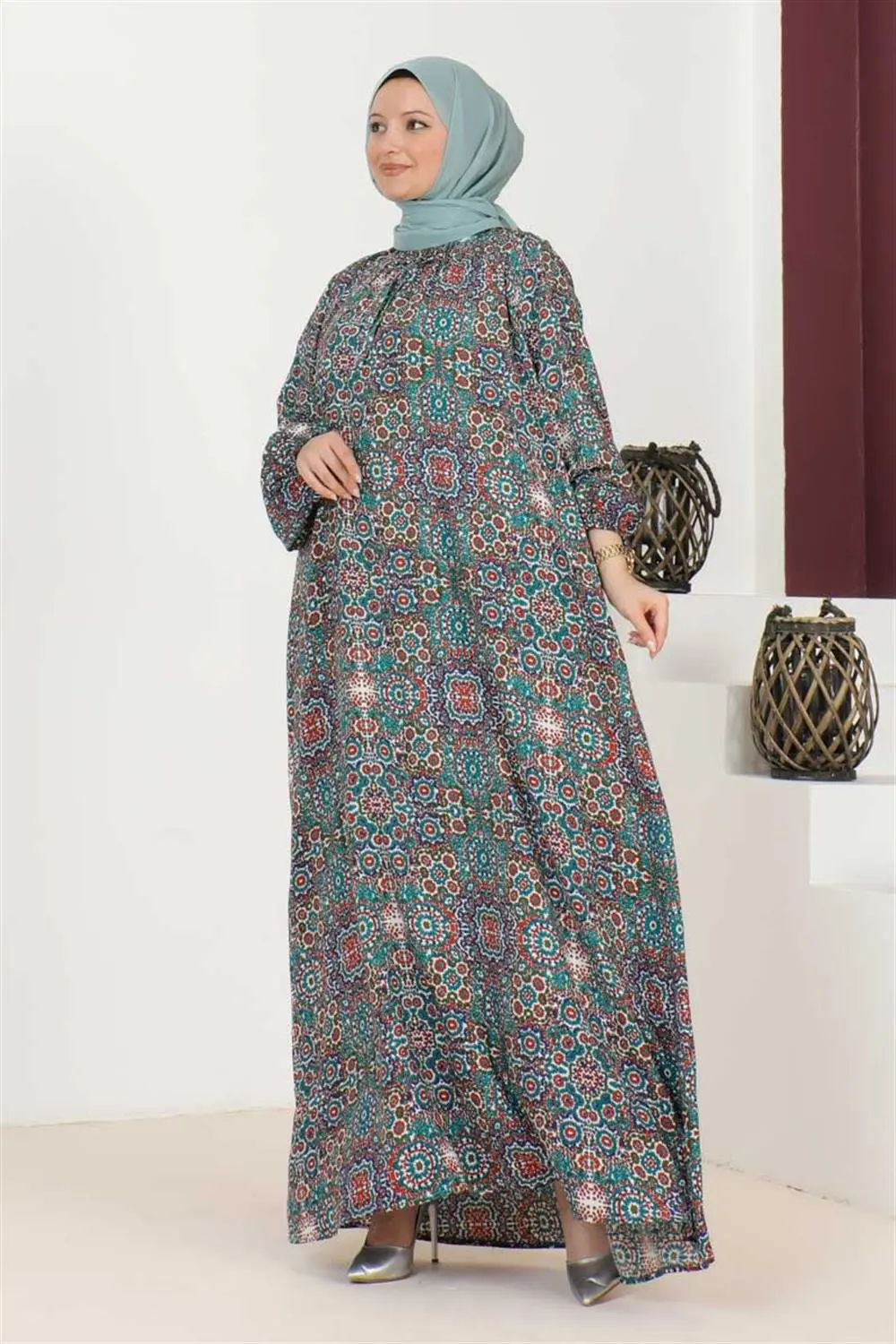 Plus Size Patterned Dress