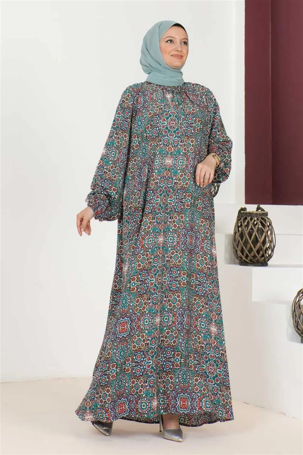 Plus Size Patterned Dress