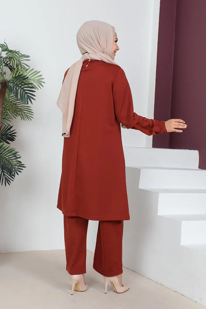 Büyük Beden Double Örme Takım Kiremit-detail