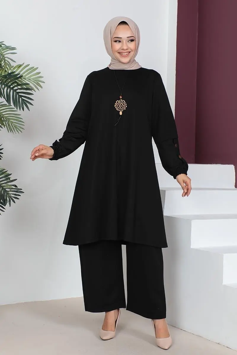 Large Size Double Knitted Suit-detail