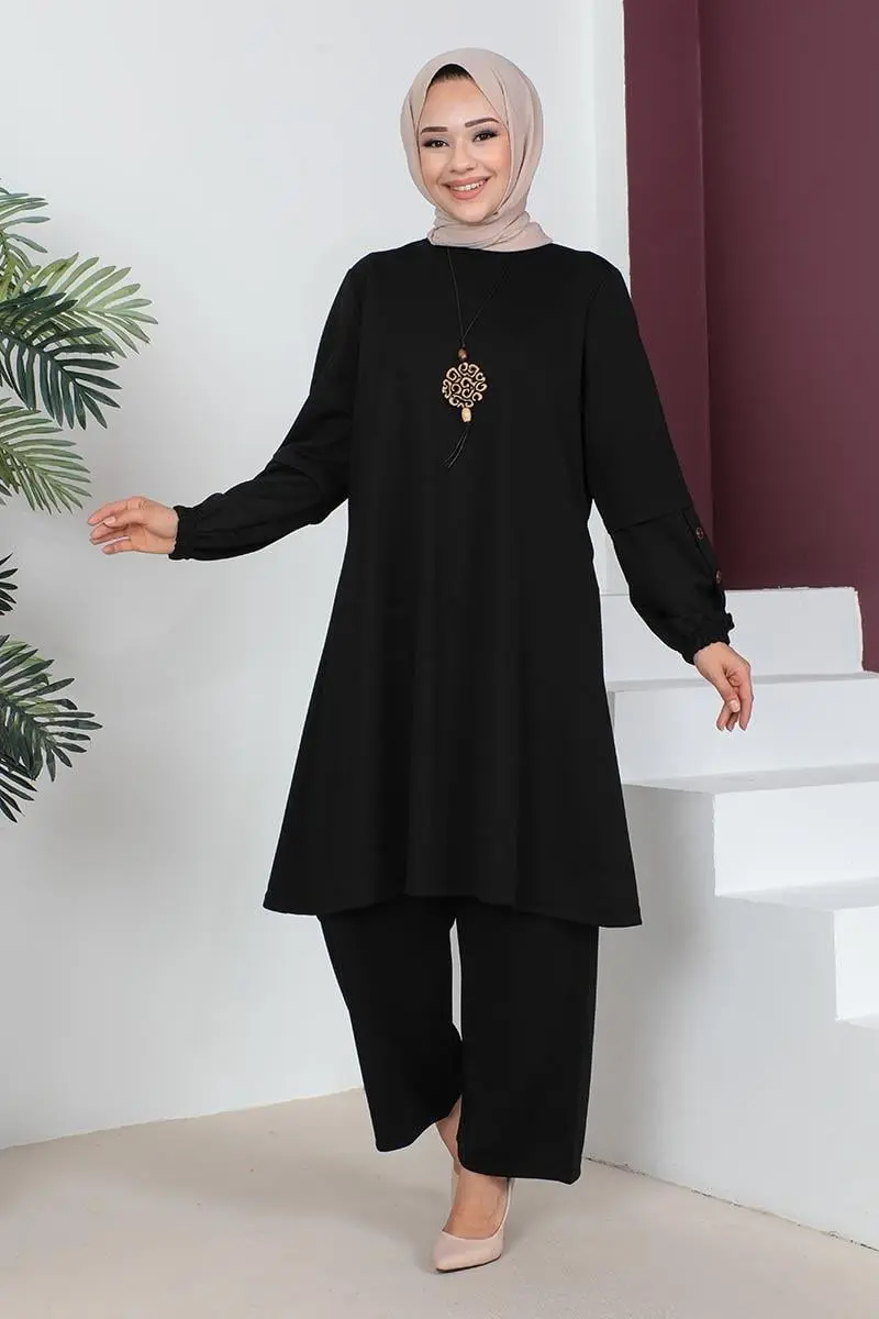 Large Size Double Knitted Suit-detail