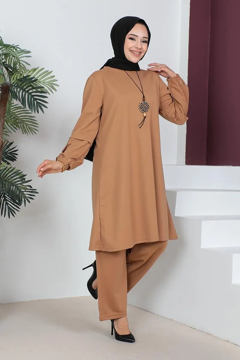 Büyük Beden Double Örme Takım Taba-detail