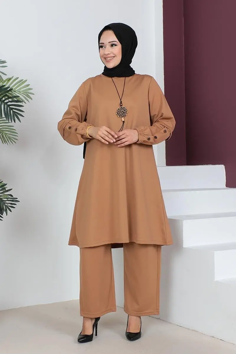 Büyük Beden Double Örme Takım Taba-detail