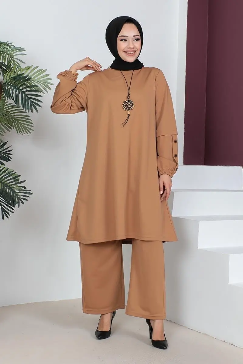 Büyük Beden Double Örme Takım Taba-detail