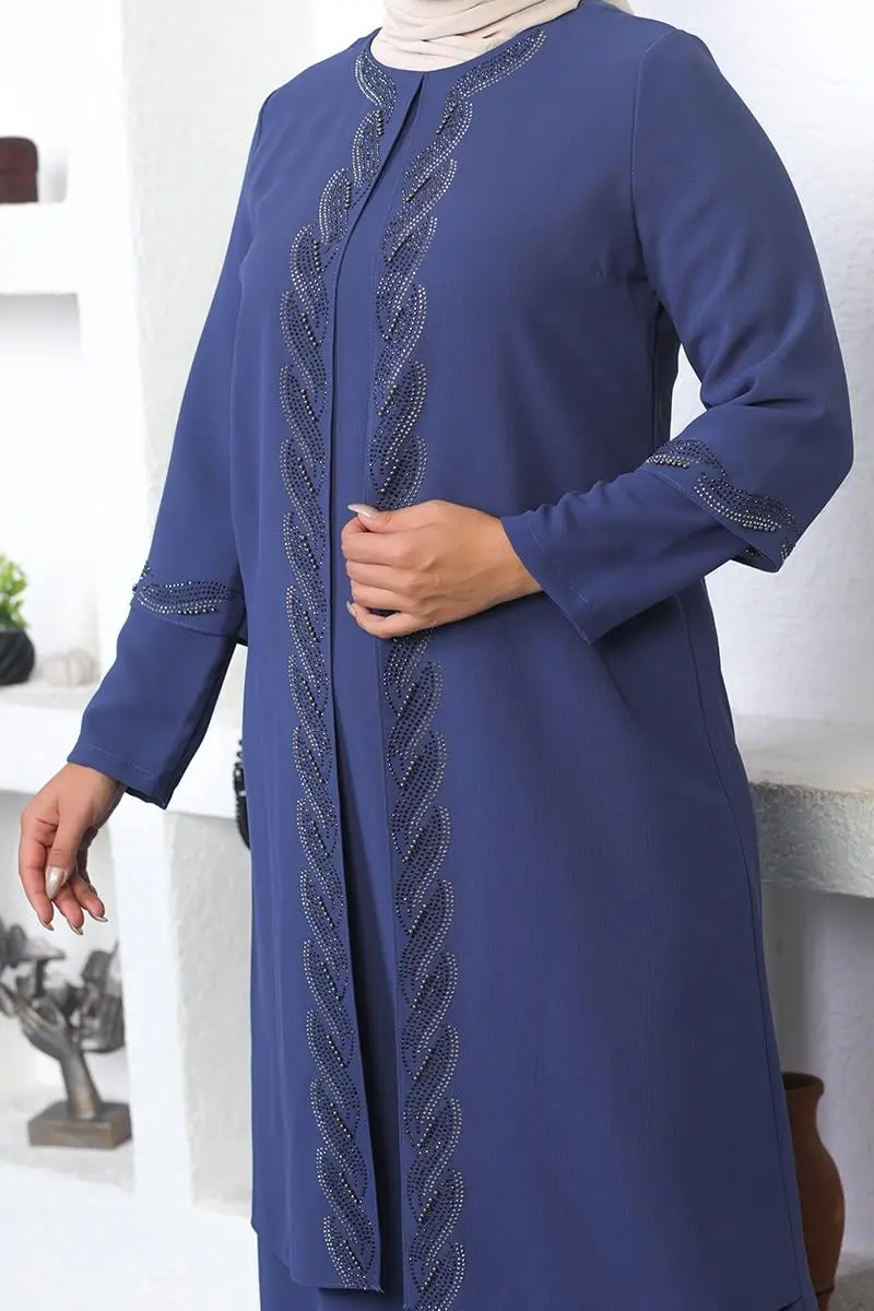 Büyük Beden Işlemeli Abiye Takım Elbise-detail