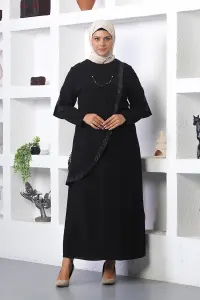 Büyük Beden Kolyeli Tesettür Abiye