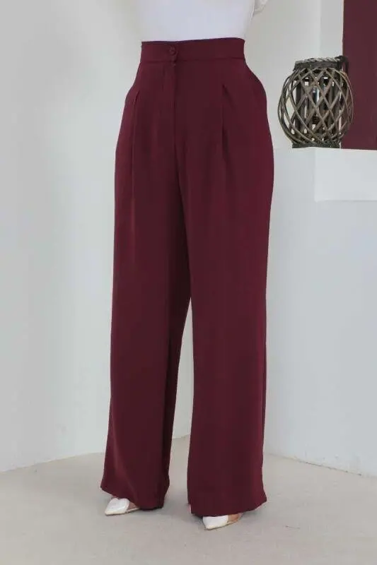 Büyük Beden Pantolon Bordo-detail