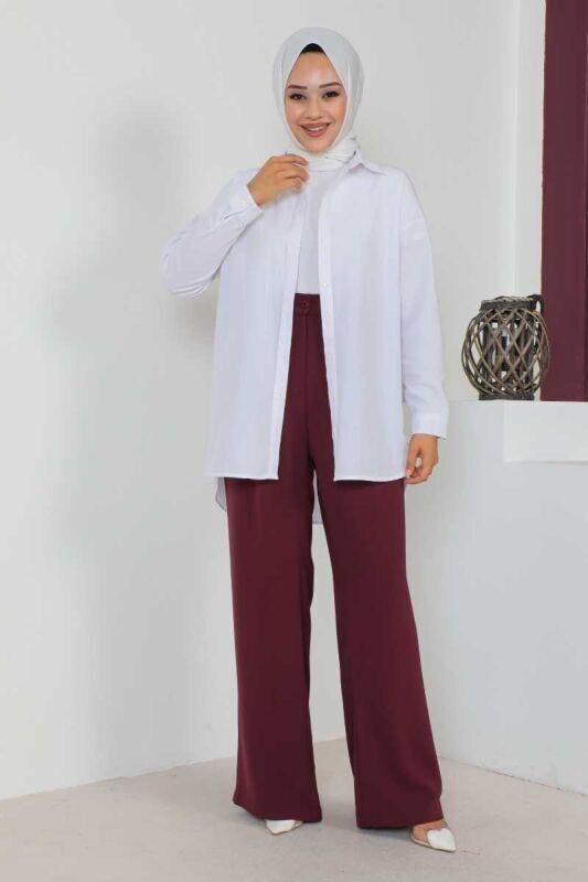Büyük Beden Pantolon Bordo
