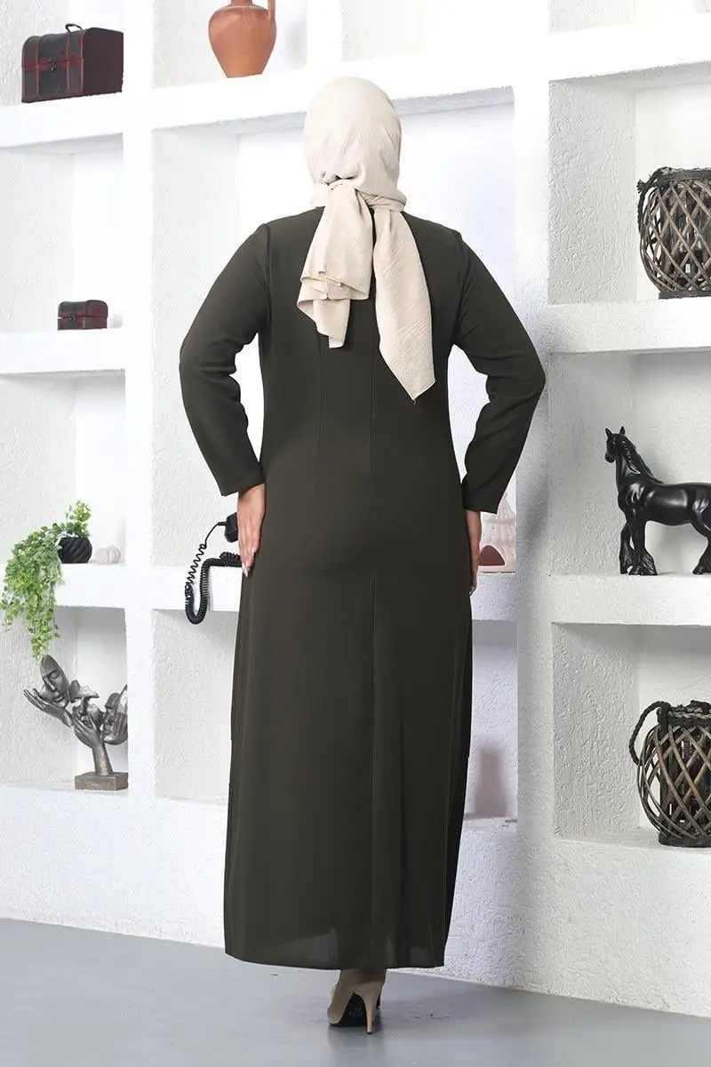 Büyük Beden Taş Işlemeli Abiye Elbise-detail