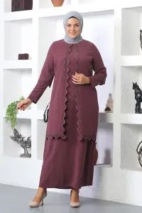 Plus Size Hijab Embroidered Evening Dress