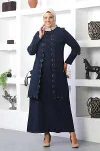 Büyük Beden Tesettür Işlemeli Abiye