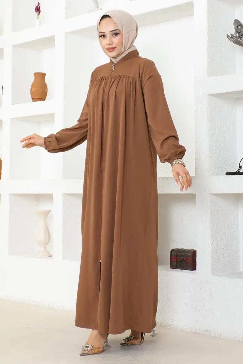 Shirred Jessica Crepe Abaya-detail