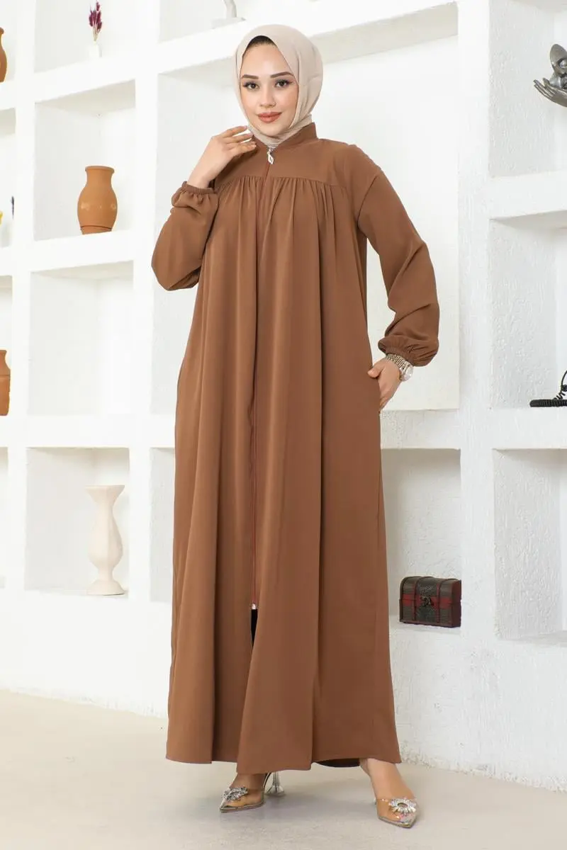 Shirred Jessica Crepe Abaya-detail