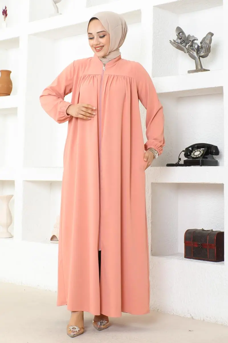 Shirred Jessica Crepe Abaya-detail