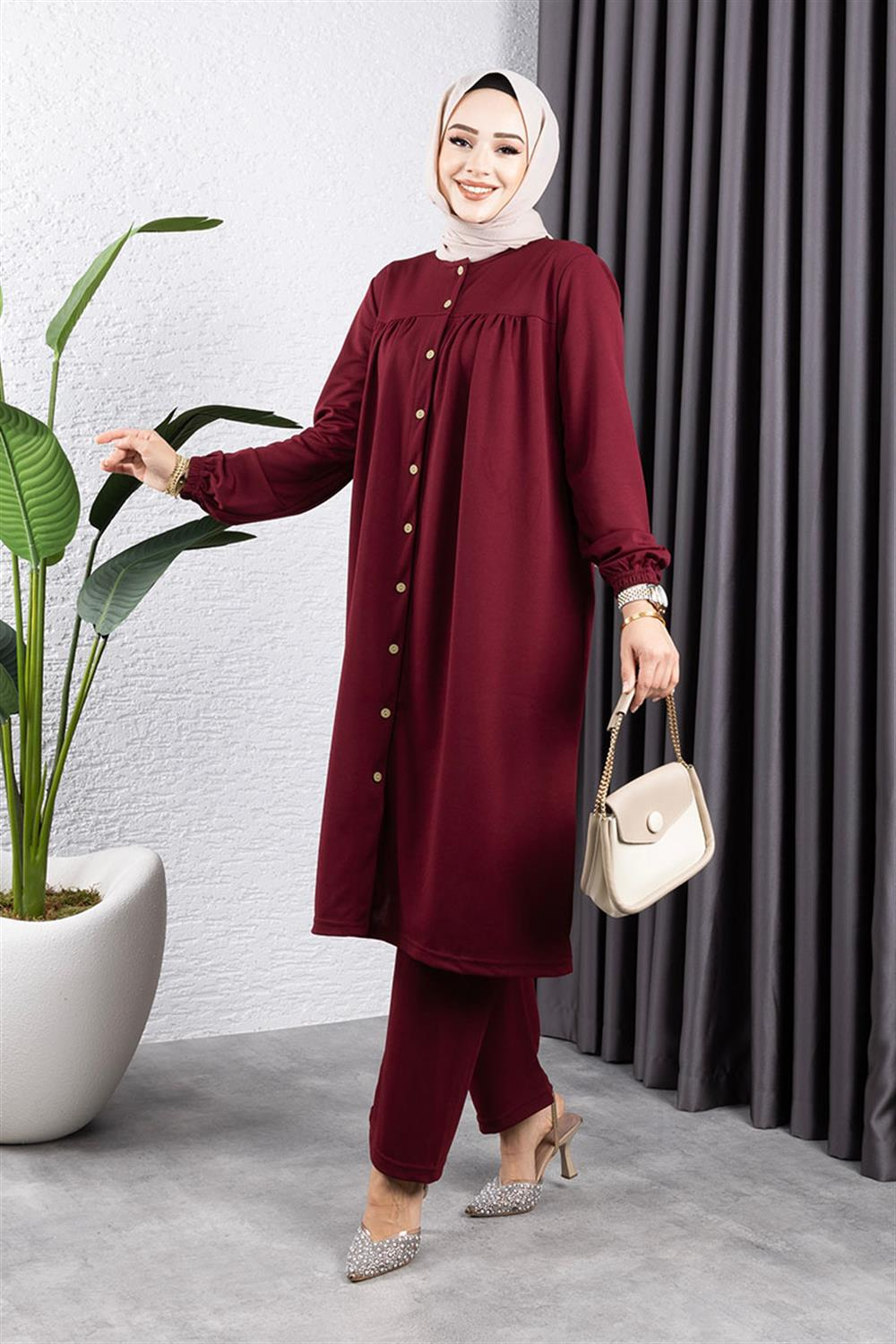 Büzgülü Tesettür Takım