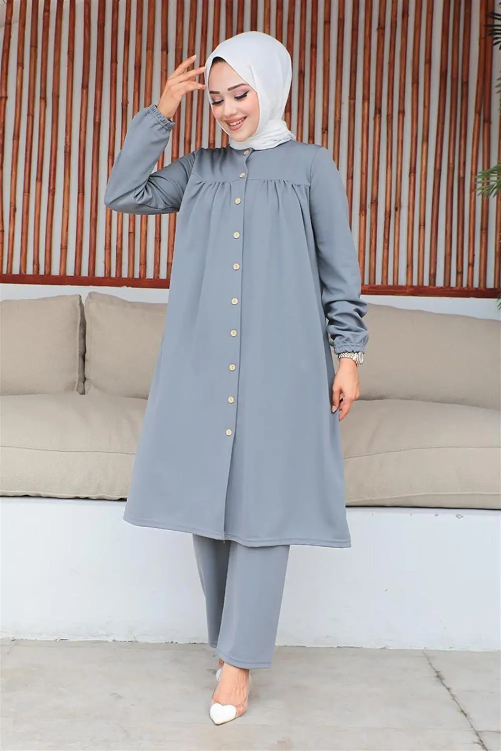 Gathered Hijab Set-detail