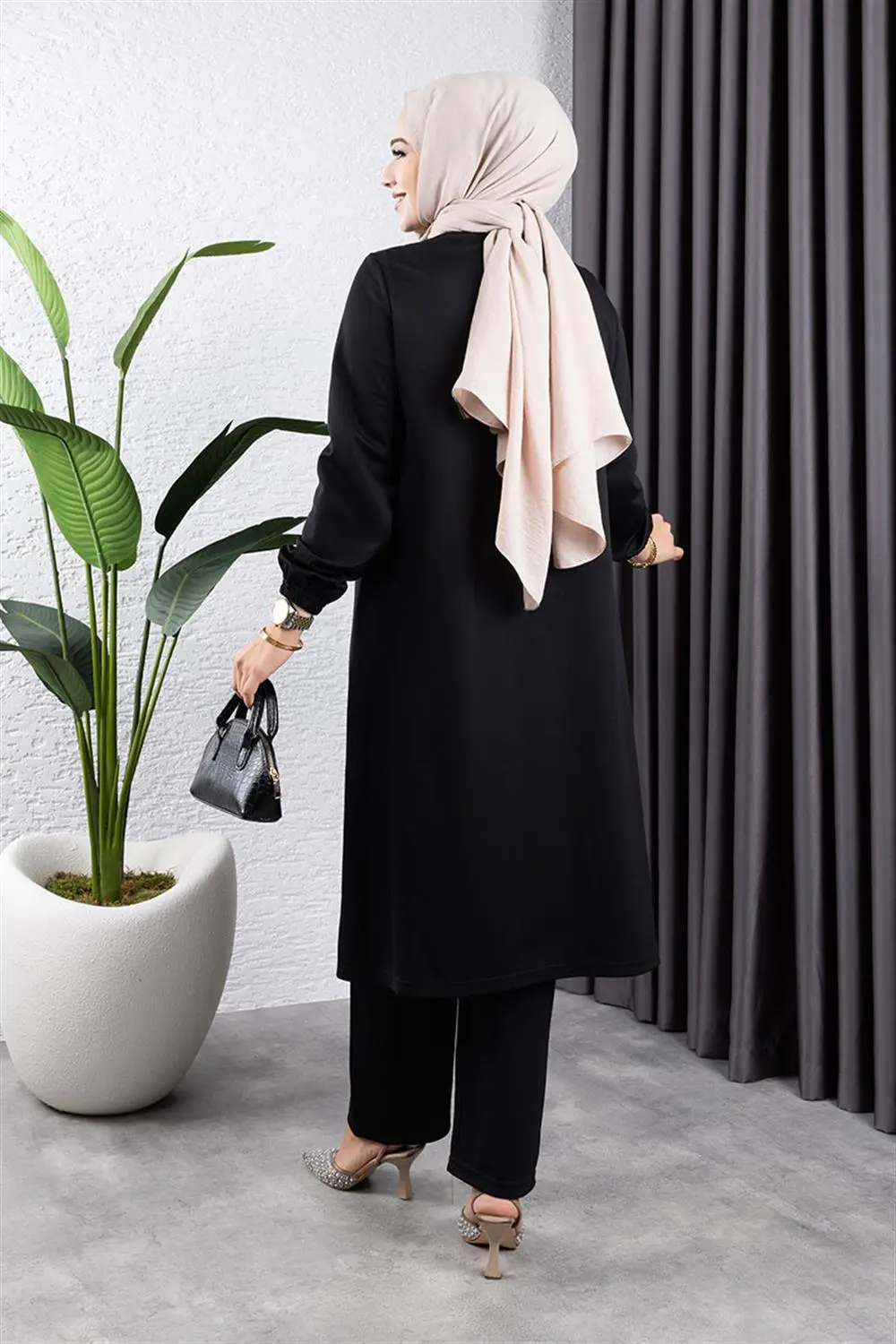 Gathered Hijab Set-detail