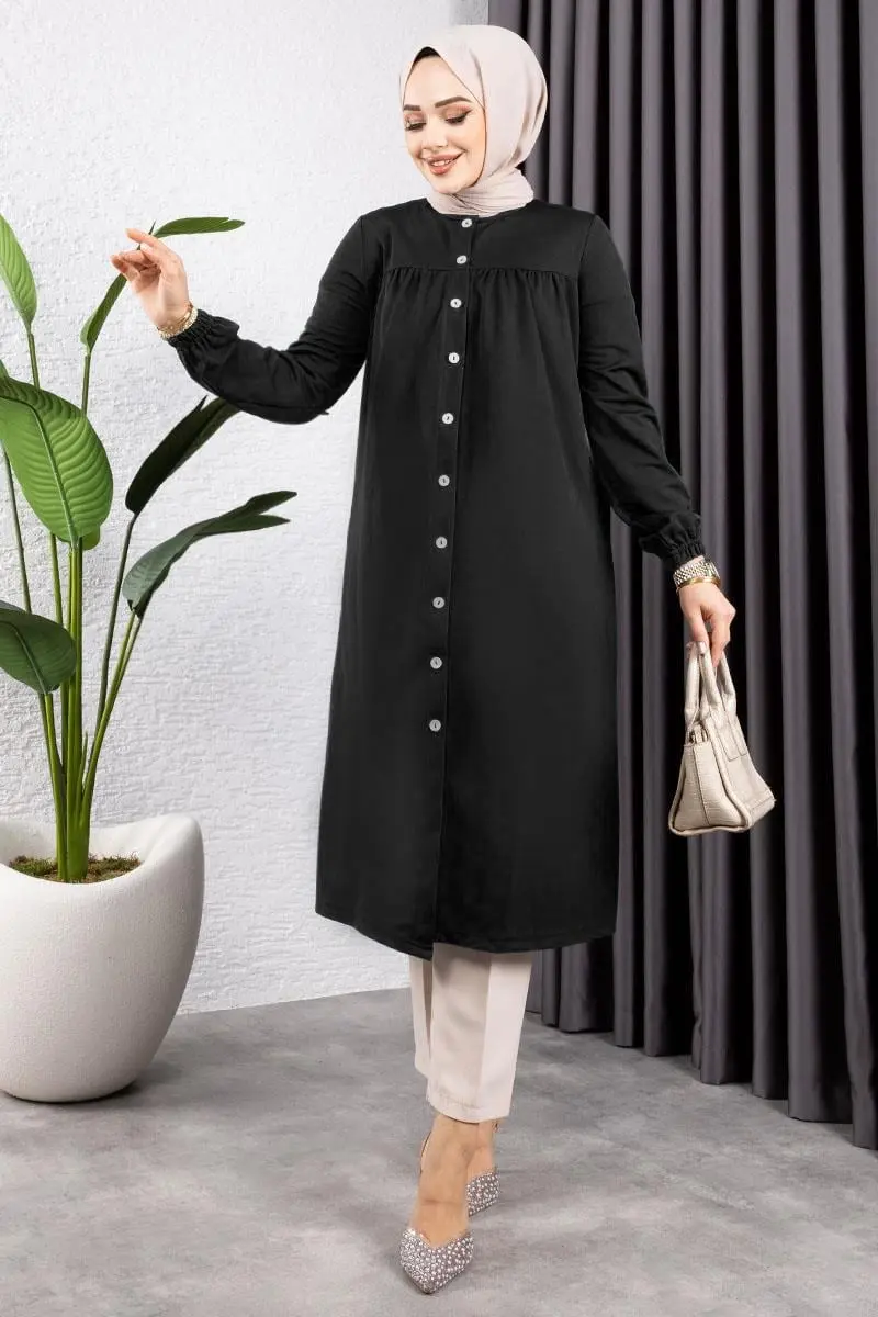 Pleated Hijab Tunic-detail