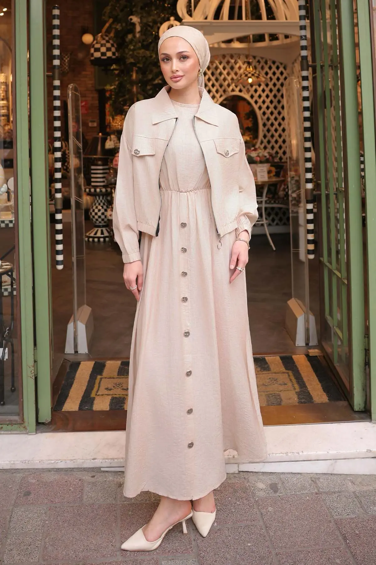 Vest Dress With Jacket-detail