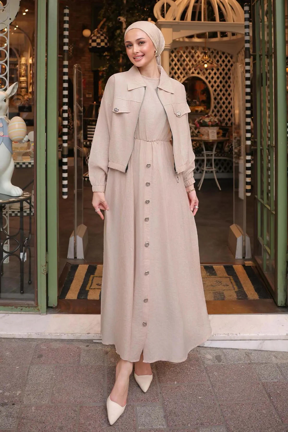 Vest Dress With Jacket-detail