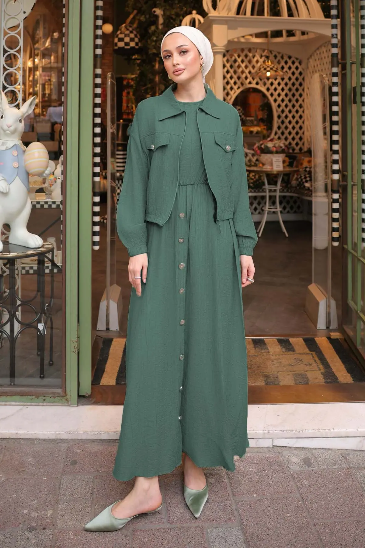 Vest Dress With Jacket-detail