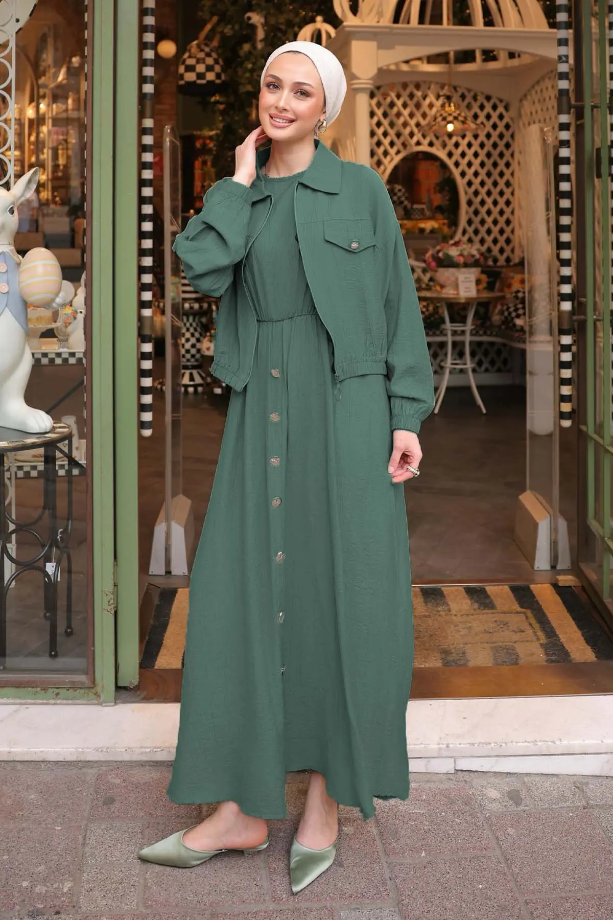 Vest Dress With Jacket-detail