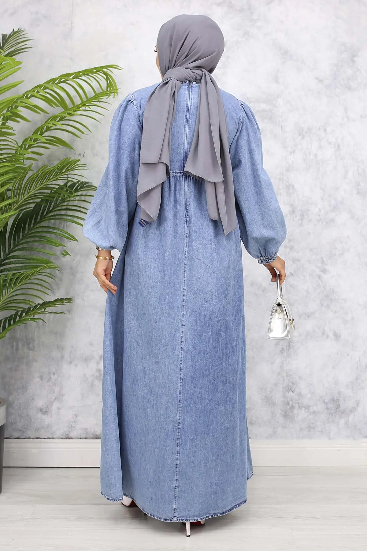 Jeans Dress With Pocket Detail-detail