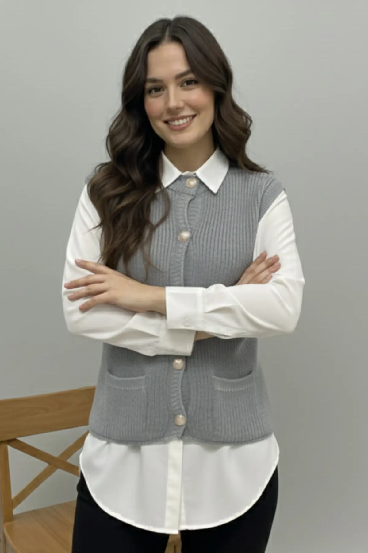 Cepli Triko Yelek-detail