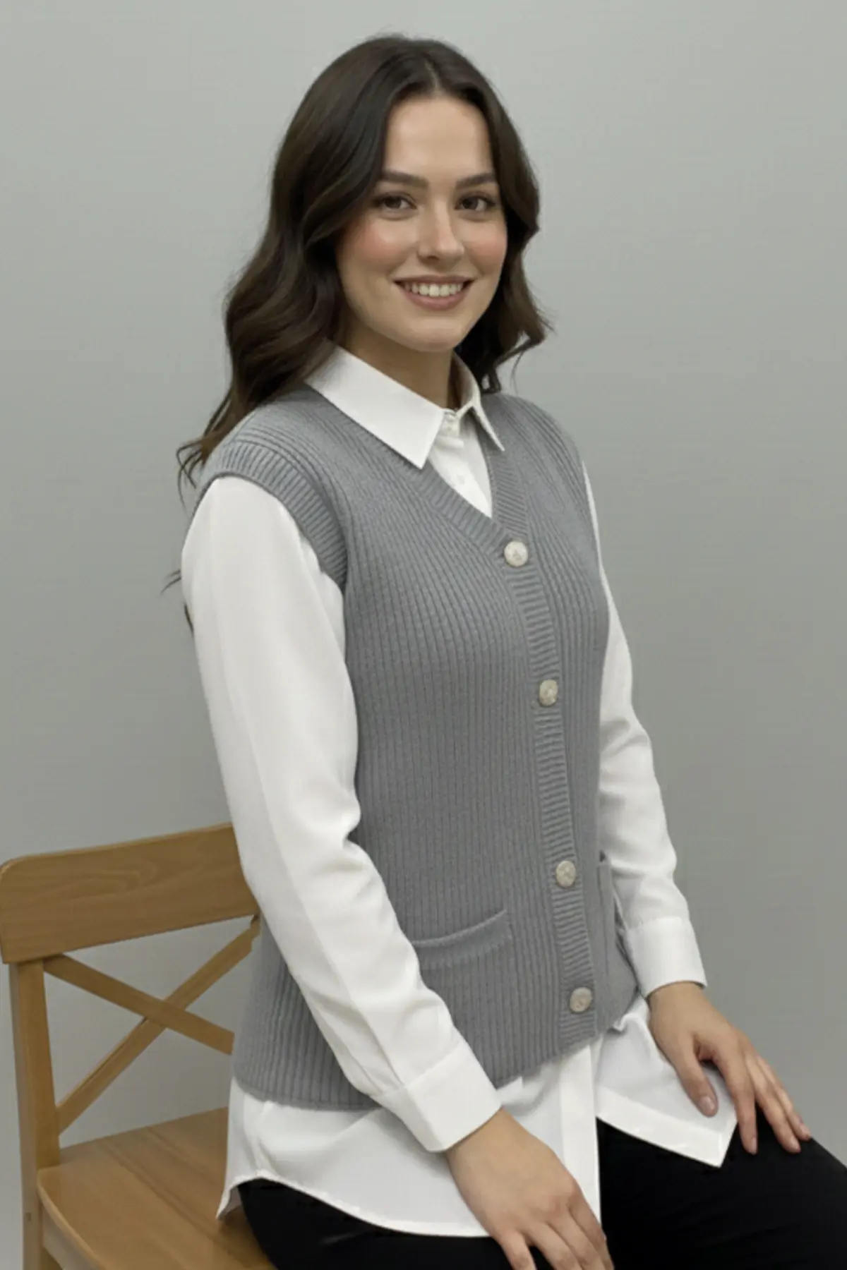 Cepli Triko Yelek-detail