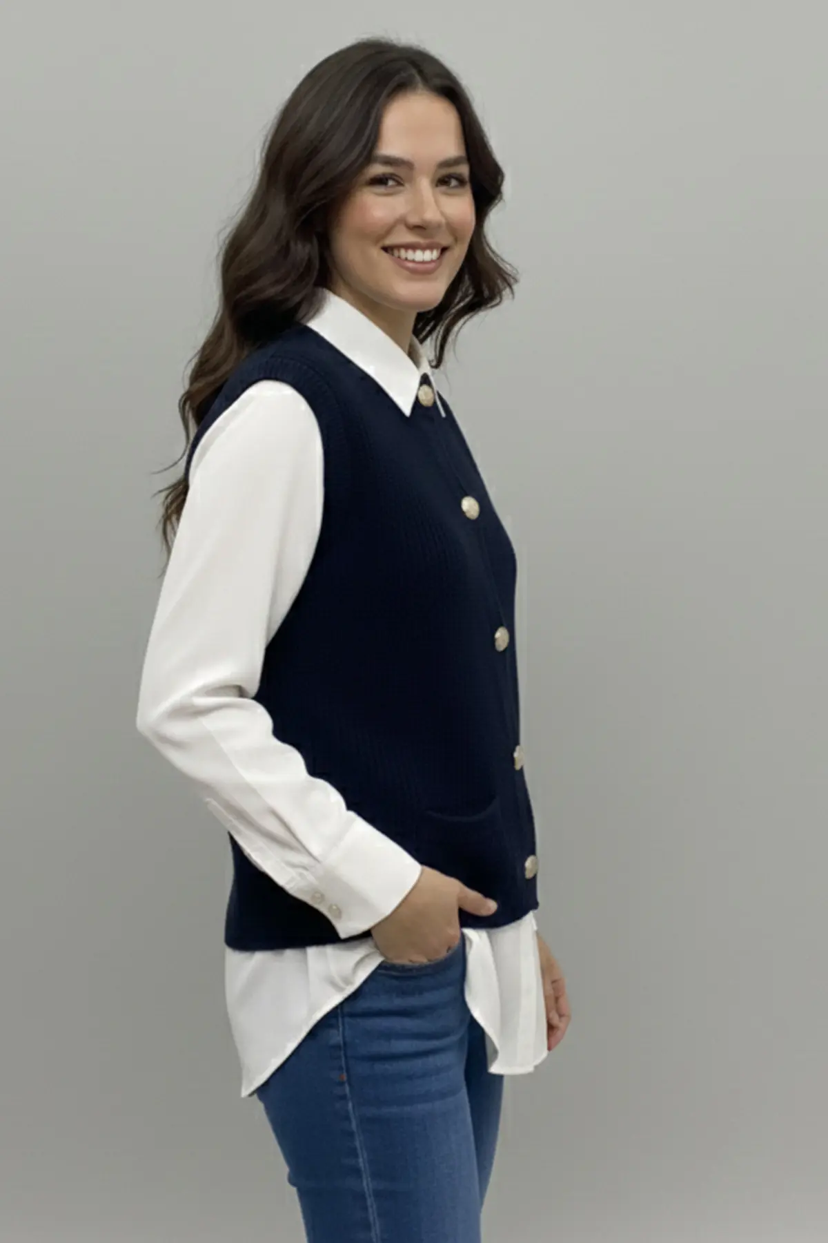 Cepli Triko Yelek-detail