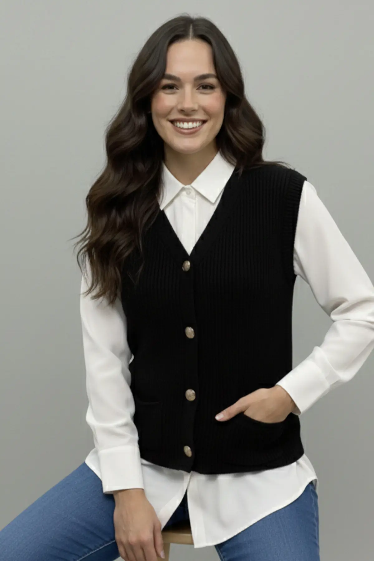 Cepli Triko Yelek-detail