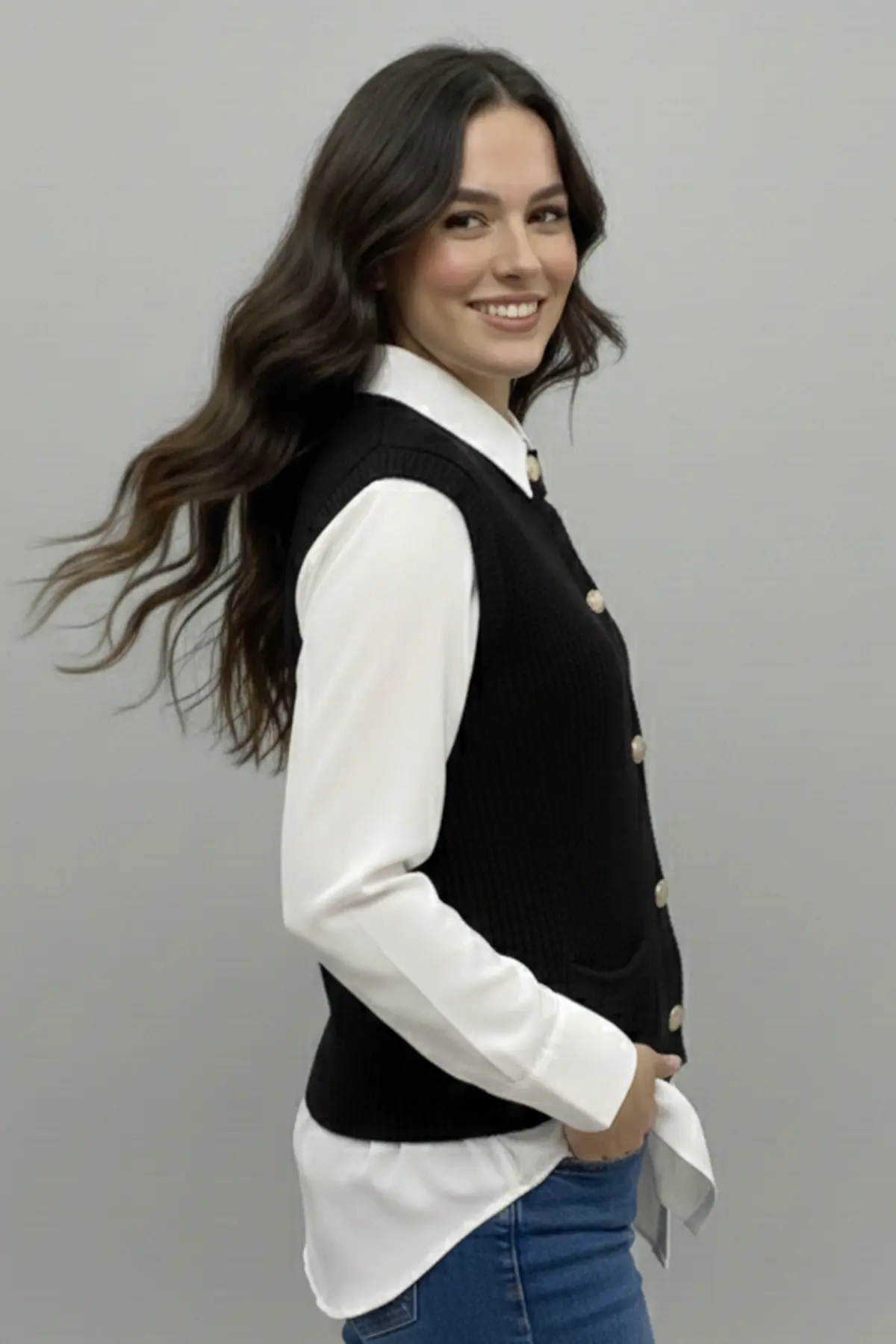 Cepli Triko Yelek-detail