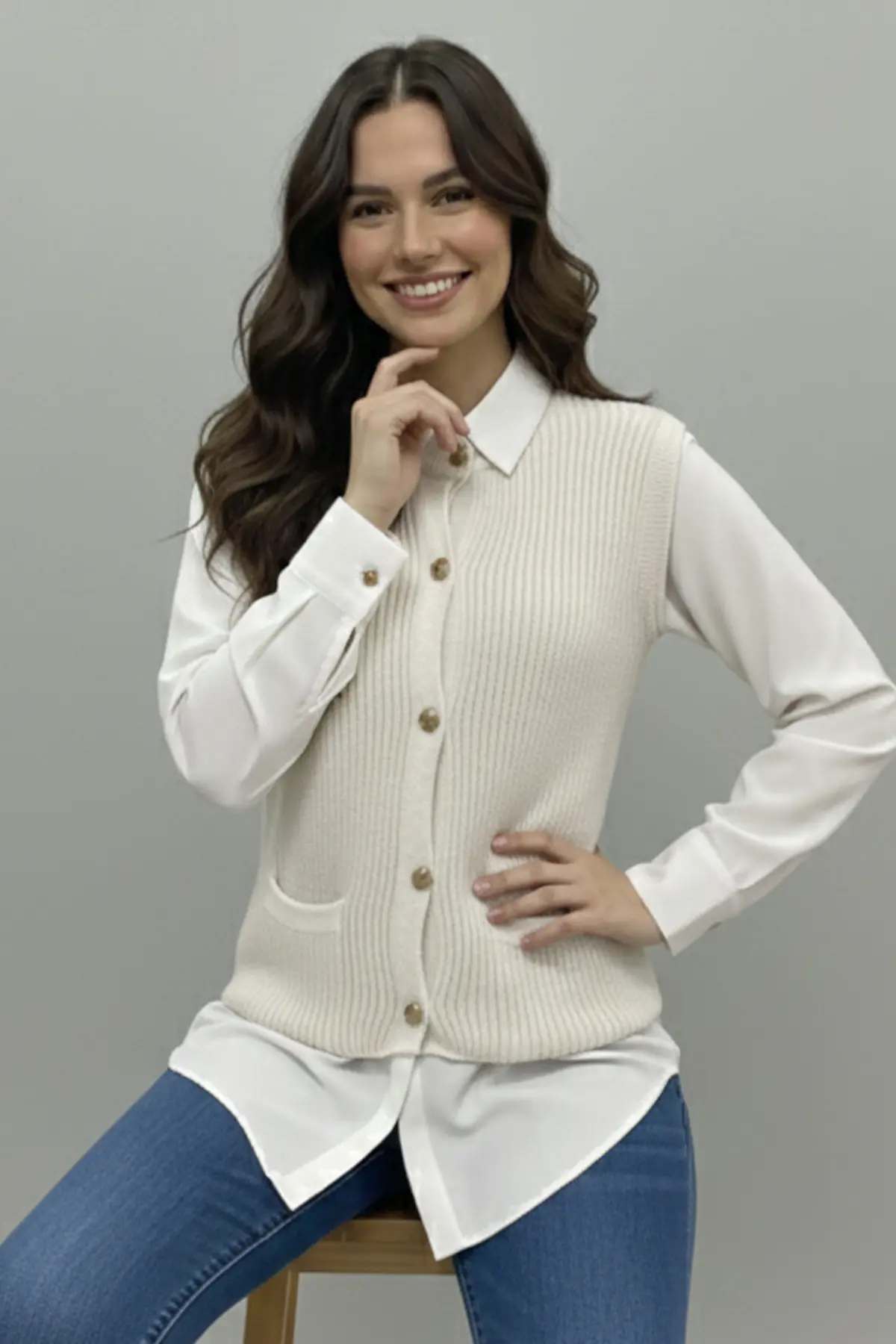 Cepli Triko Yelek-detail