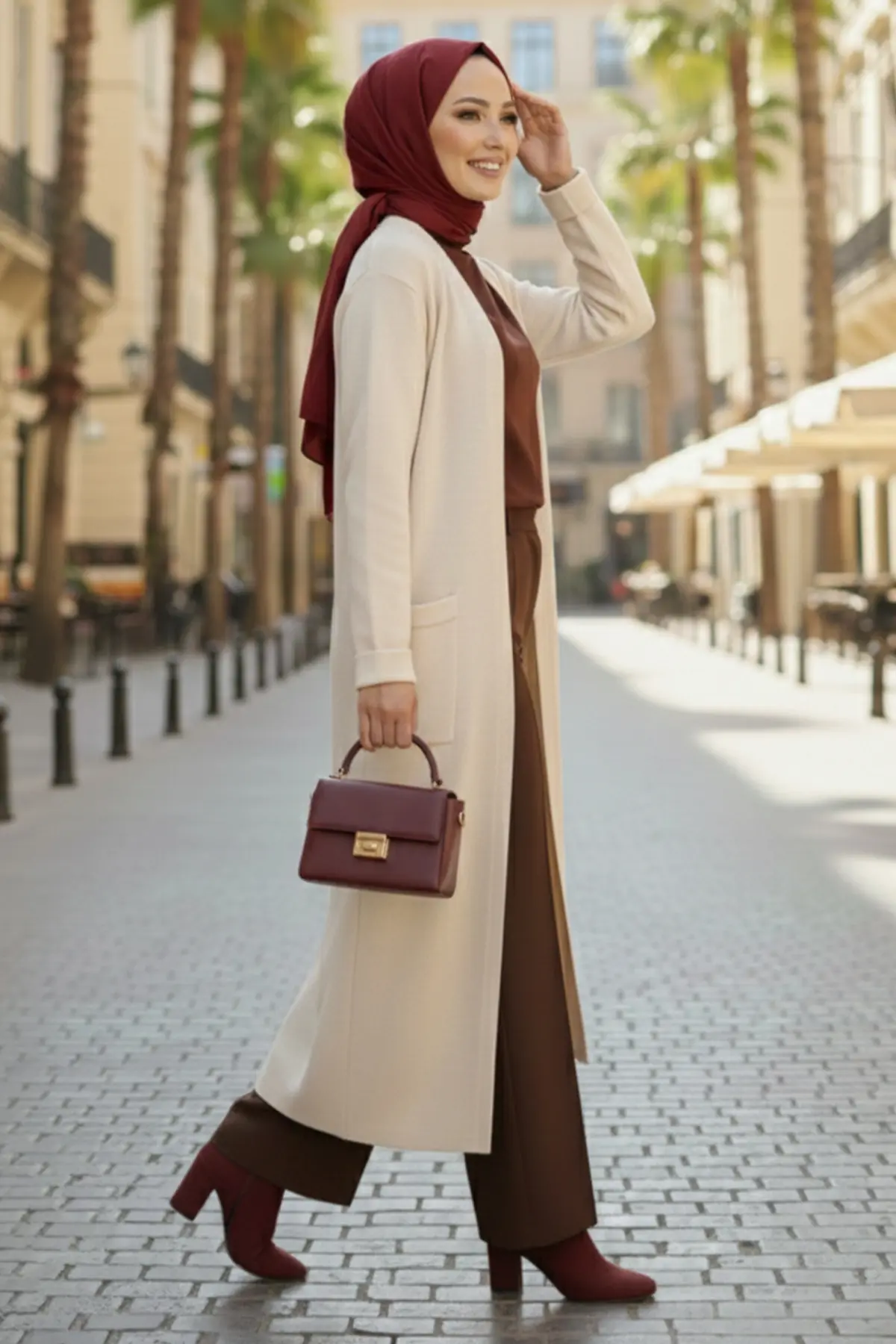 Long Knitted Cardigan With Pockets-detail