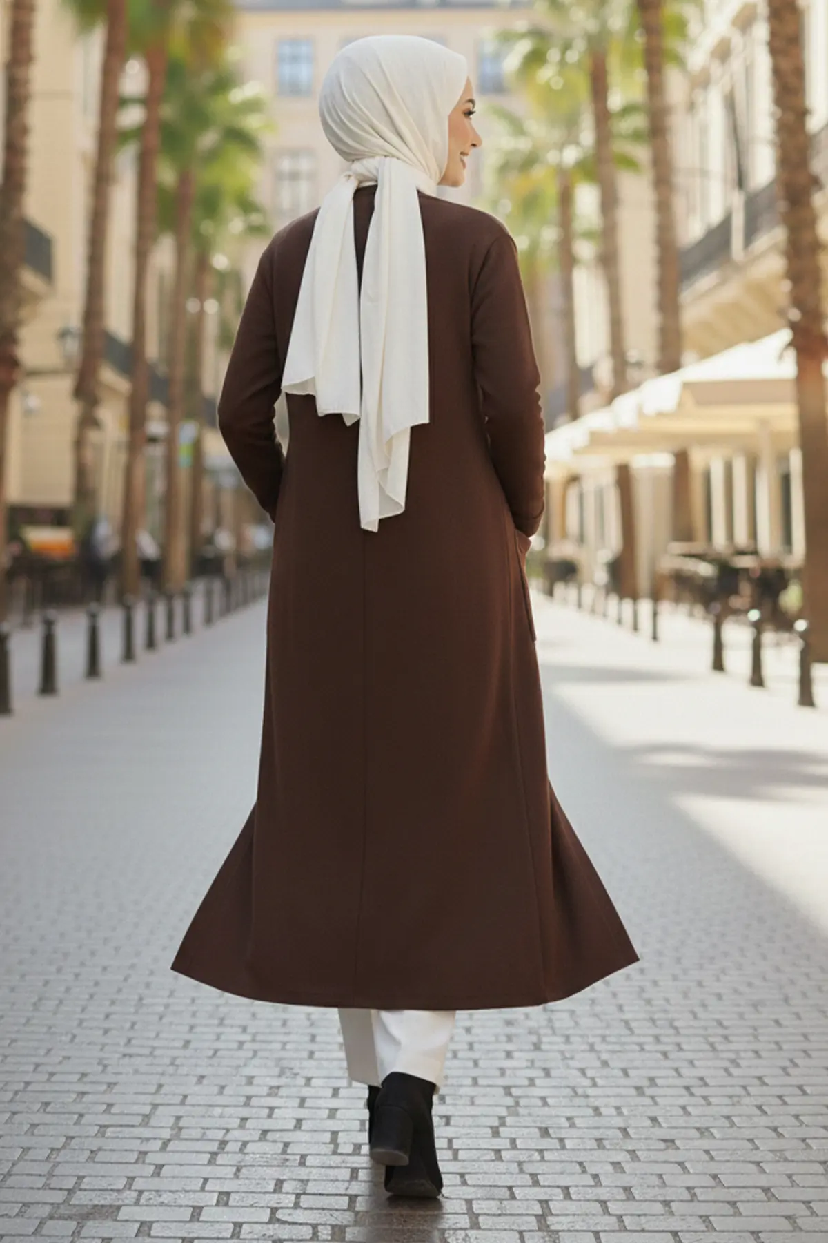 Long Knitted Cardigan With Pockets-detail