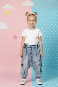 Girls' Distressed Denim Harem Pants (jogger Style)