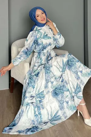 Floral Patterned Hijab Dress